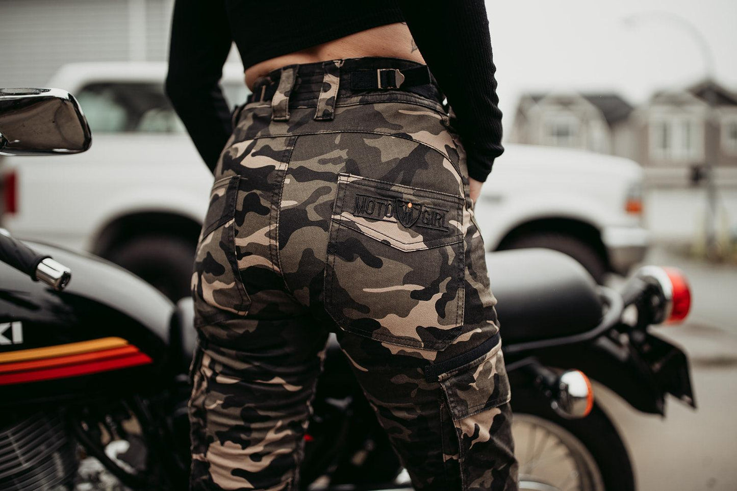 Motogirl Lara Cargo Trousers - Newmarket Motorcycle Company 